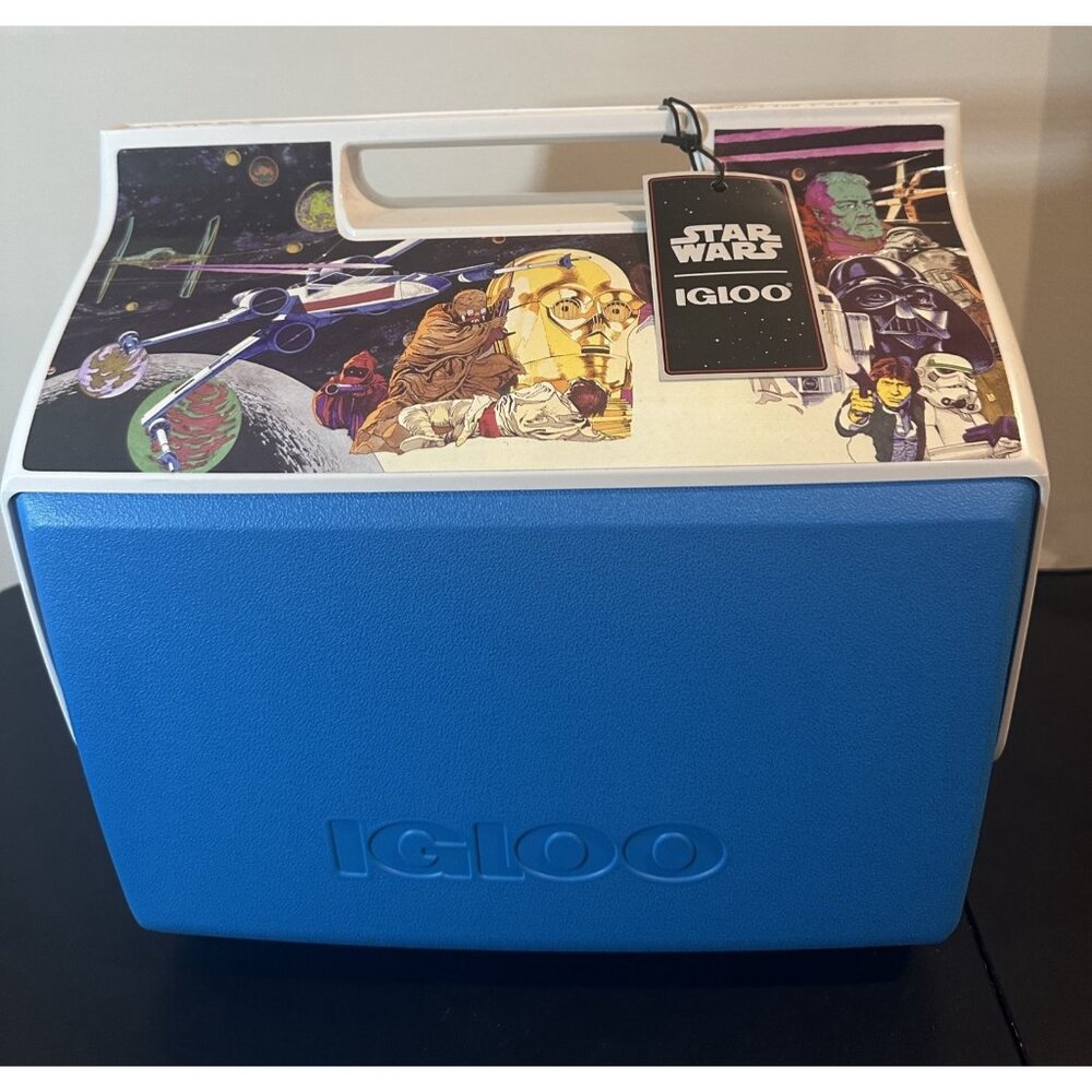 Star Wars Igloo Playmate Classic Cooler 14 Qt Italian Poster Blue‎ White New